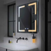 LED Spiegel Quadratisch | Touch-Schalter | Anti-Beschlag-Funktion | Einstellbare Farbtemperatur - Reyze Seria Salono Model 2